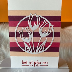Carte de vœux fait main Tulipes