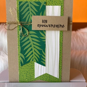 Carte de vœux fait main anniversaire tropical