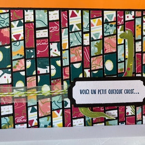 Carte de vœux fait main Mosaïque de Dino