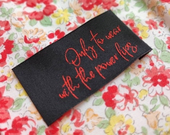 Étiquettes tissés "POWER LIPS" woven labels (8 pièces)