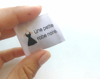 Etiquettes Tissées à coudre "Petite robe"  8 pcs.