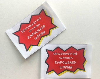 Étiquettes tissées "sewpowered" woven labels 8pcs