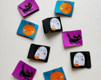 Etiquettes tissés HALLOWEEN (9 pieces) woven labels