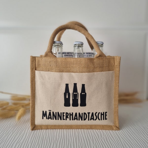 Männerhandtasche / Biertasche / Sixpack Bag / personalisierbar/ Geschenk zum Vatertag / Geschenke für Männer