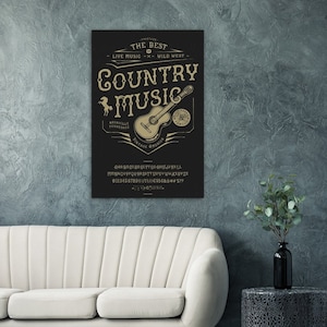 Country music print, festival poster, vintage music art print, Music poster, retro print, vintage rock and roll art, retro gift