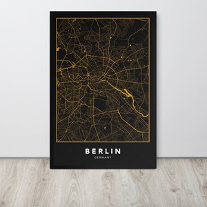 Mapa de Berlín, Impresión de mapa de Berlín, Minimalista, Alemania, Inicio, Póster de mapa, Decoración de pared, Regalo personalizado y personalizado
