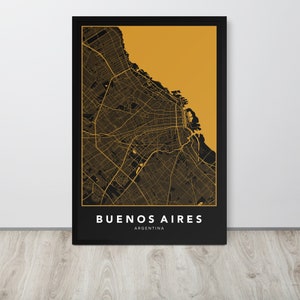 Mapa de Buenos Aires, impressão de mapa de Buenos Aires, minimalista, argentino, América, casa, pôster de mapa, decoração de parede, presente personalizado e personalizado