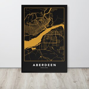 Aberdeen Kaart Afdrukken, Engeland Kaart Art Poster, Aberdeen City Street Road Map Print, Wall Decor, Kaart wall Art print