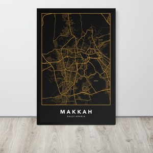 Makkah Map, Las Vegas Map Print, Minimaliste, , La Mecque, Arabie Saoudite, Accueil, Affiche de carte, Décoration murale, Cadeau personnalisé et personnalisé