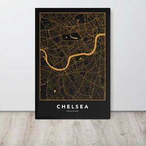 Mappa di Chelsea, Stampa mappa della città di Chelsea, Minimalista, , Fullham, Inghilterra, Casa, Poster della mappa, Decorazione murale, Regalo personalizzato e personalizzato