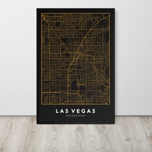 Carte de Las Vegas, Impression de carte de Las Vegas, Minimaliste, , Nevada, États-Unis, Accueil, Affiche de carte, Décoration murale, Cadeau personnalisé et personnalisé