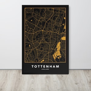 Tottenham Karte, Tottenham Stadt Karte Druck, Minimalistisch, England, Großbritannien, Zuhause, Karte Poster, Wanddekoration, Personalisiertes Geschenk