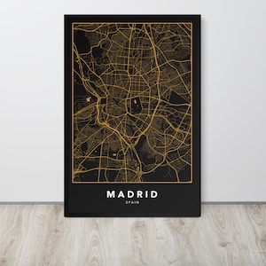 Madrid Map, Madrid City Map Print, Minimalist, , Spain, Europe, Home, Map Poster, Wall Decor, Custom And Personalized Gift