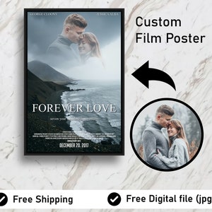 Individuelles Filmplakat, personalisiertes Filmplakat, Filmplakat, Hochzeit, Paargeschenk, Jahrestagsgeschenkidee, Geburtstagsgeschenkidee