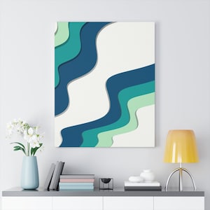 Abstract canvas | green color gradation | Minimalist Abstract Wall Art | Modern Minimalism | Abstract Canvas Art on Living Room Decor