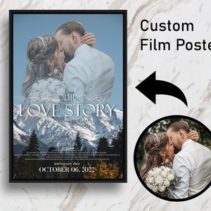 Custom Film Poster, Personalized Film Poster, Movie Poster, Wedding gift, Valentines Gift, Anniversary Gift idea, Digital birthday poster