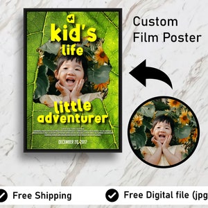 Cartel de película personalizado, cartel de película personalizado, cartel de película, cartel de niños, regalo de pareja, idea de regalo de hijo, idea de regalo de cumpleaños, regalos para niños