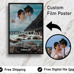 Individuelles Filmplakat, personalisiertes Filmplakat, Filmplakat, Hochzeit, Paargeschenk, Jahrestagsgeschenkidee, Geburtstagsgeschenkidee