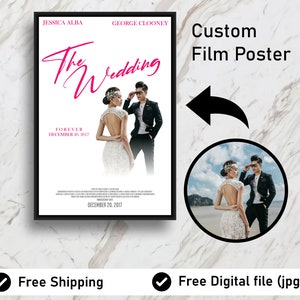 Individuelles Filmplakat, personalisiertes Filmplakat, Filmplakat, Hochzeit, Paargeschenk, Jahrestagsgeschenkidee, Geburtstagsgeschenkidee