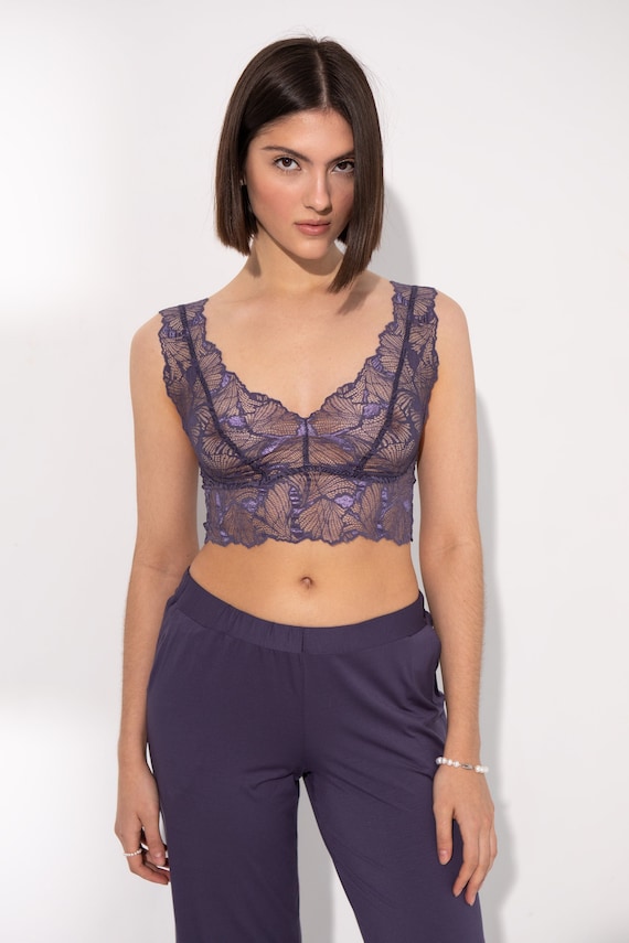 Transparent Bralette, Lace Bralette Top Sexy Sleepwear, See