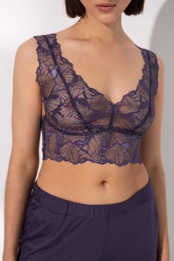 Transparent Bralette, Lace Bralette Top Sexy Sleepwear, See