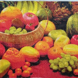 Handmade Completed Finished Cross Stitch Fruits