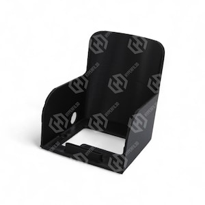 May include: Black plastic camera lens hood with a rectangular opening. The hood is designed to fit over the lens of a camera and block out unwanted light.