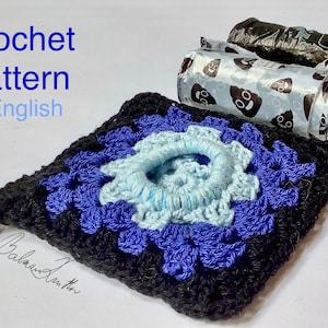 Patrón de crochet en PDF para el portabolsas Grandma Square para 2 rollos (descarga inmediata)