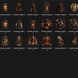 30 Templar Knight Designs Crusader Clipart PNG Medieval Knight Art ...