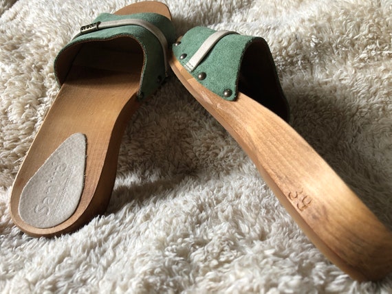 70s style classic wooden flat clogs size EU 39 - image 4