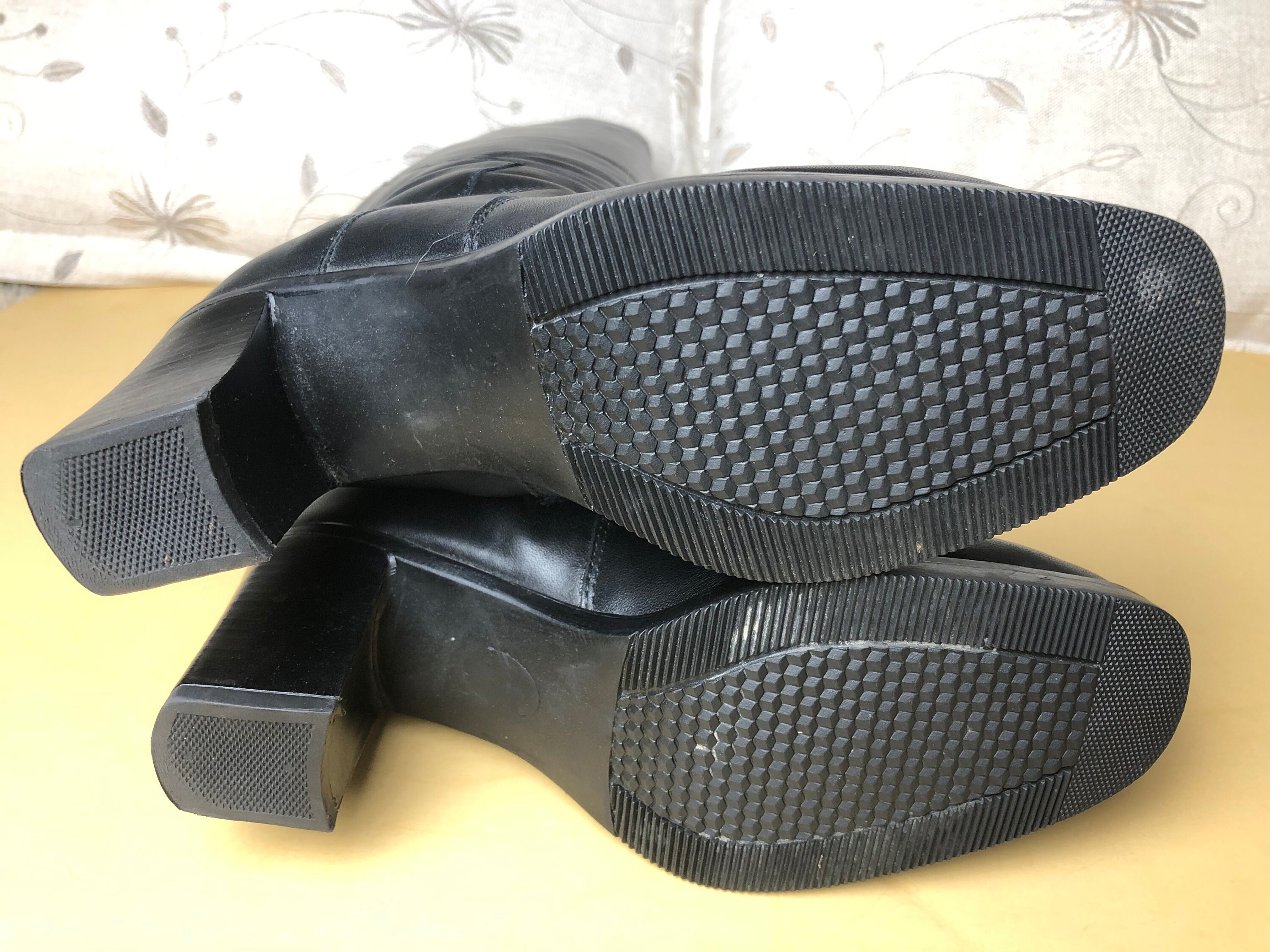 00s Black Leather Zip up Boots Size US 6 - Etsy