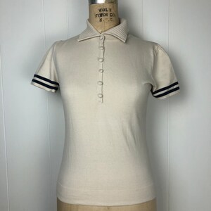 Vintage short sleeve knitted blouse shirt  Size S