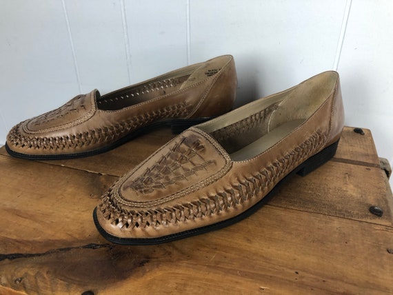 Unisex leather vintage 80s style shoes Size Women… - image 1