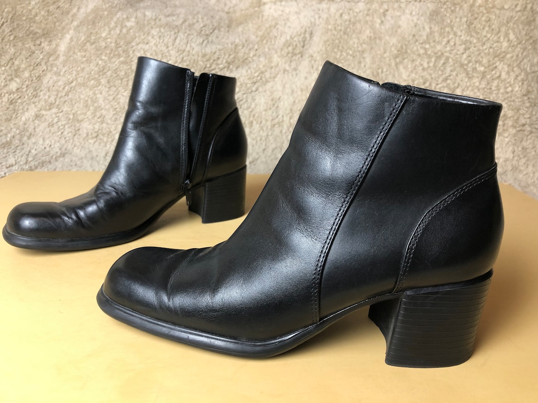 leather zip ankle boots