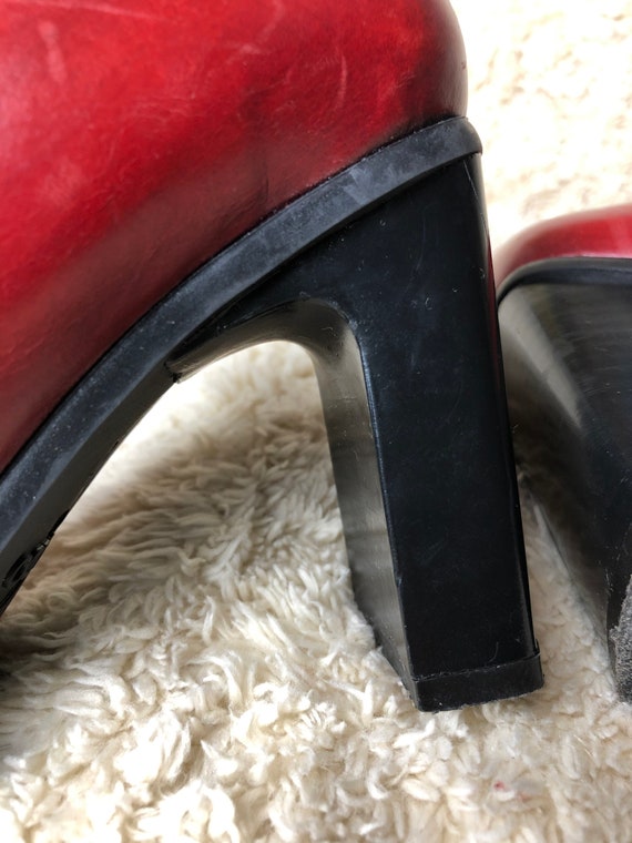 Vintage ALDO red leather Mary Jane shoes size EU 37 Gem