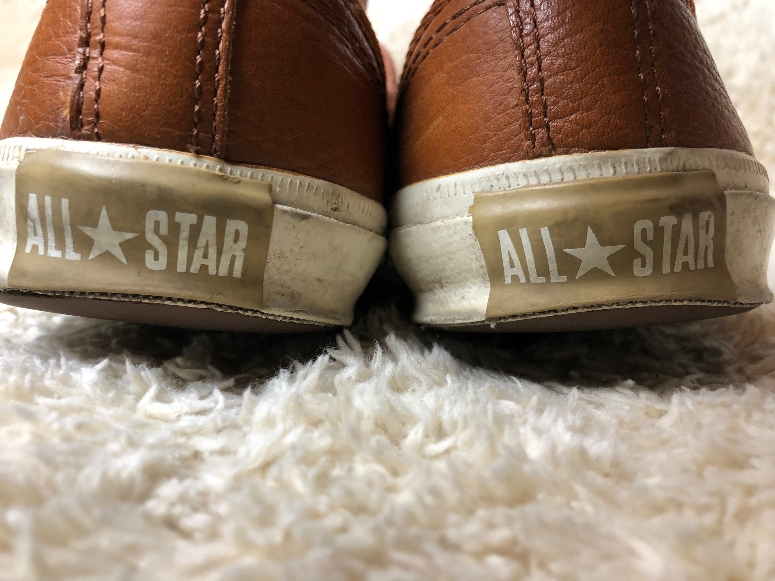 Vintage Converse Brown Genuine Leather Tie Sneakers Shoes Size 