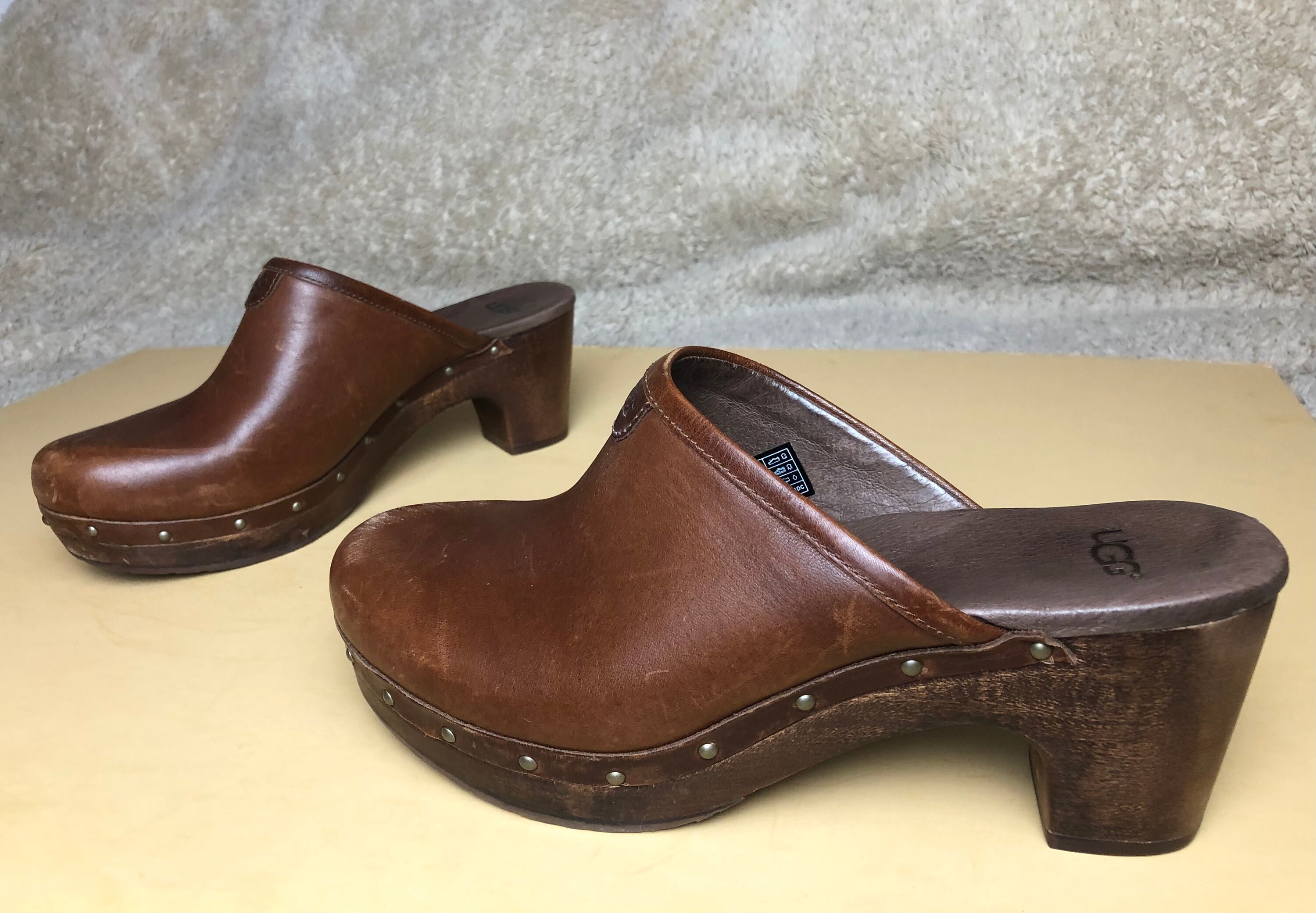 Brown Leather Clogs - Etsy
