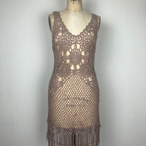 Vintage crochet beach dress cover up