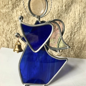 Vintage stained glass angel figurine sun cachet