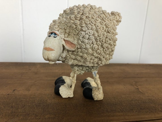 Vintage Bobble Head Curly Haired Resin Lamb Sheep by Douglas