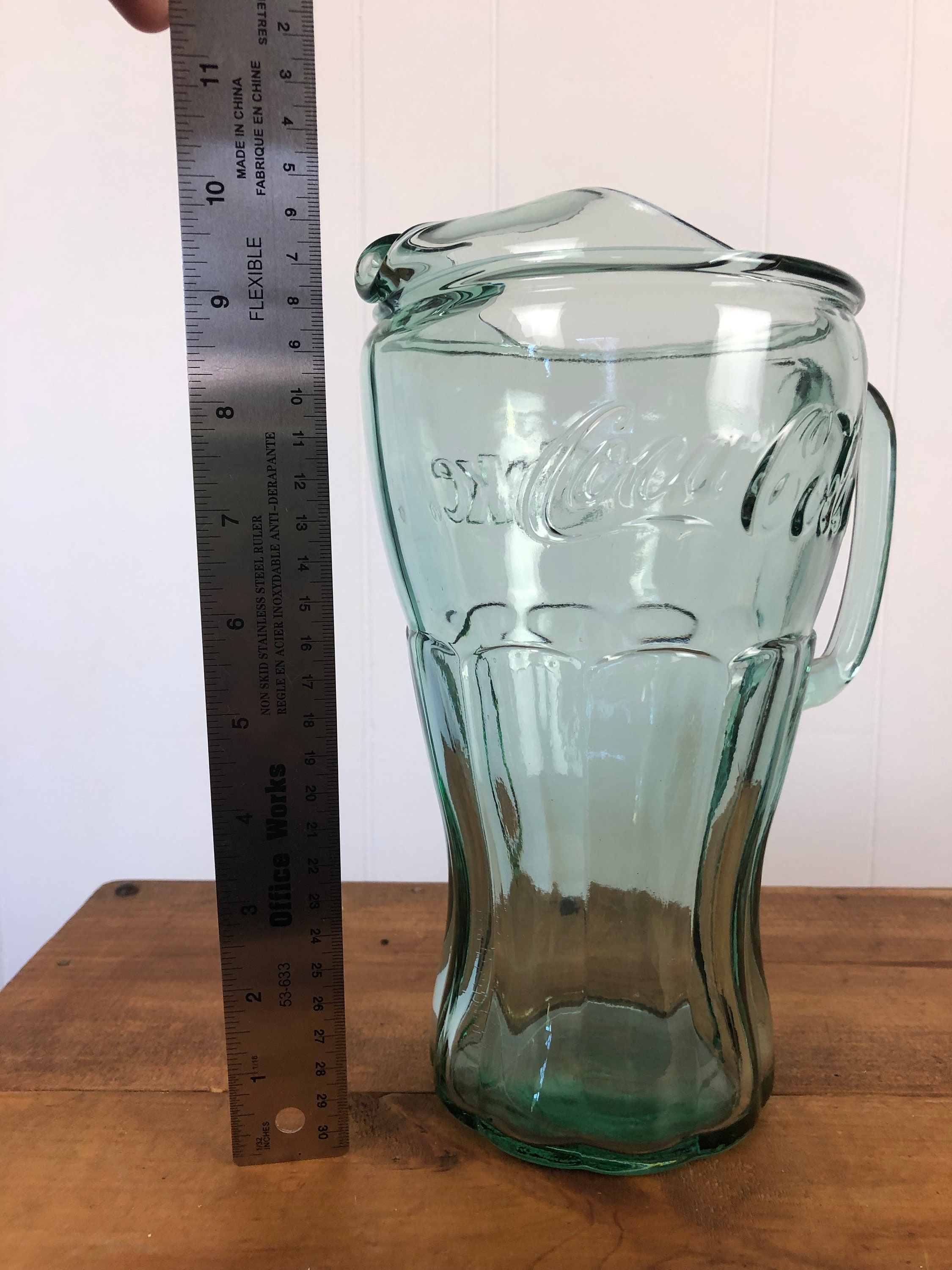Vintage Coca Cola Coke Thick Green Glass Pitcher - Etsy Canada