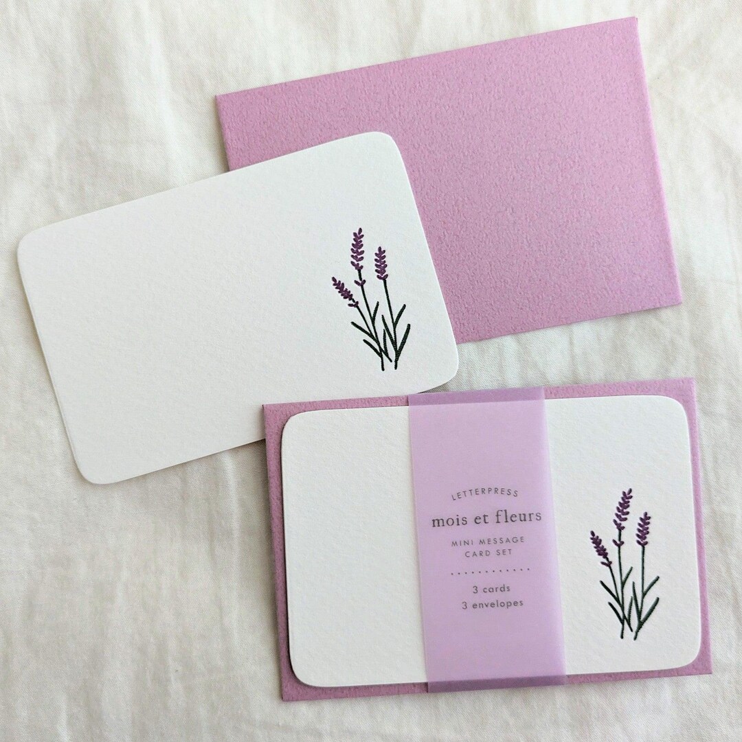 Mois Et Fleurs / Mini Message Cards -lavender MOF-107 - Etsy