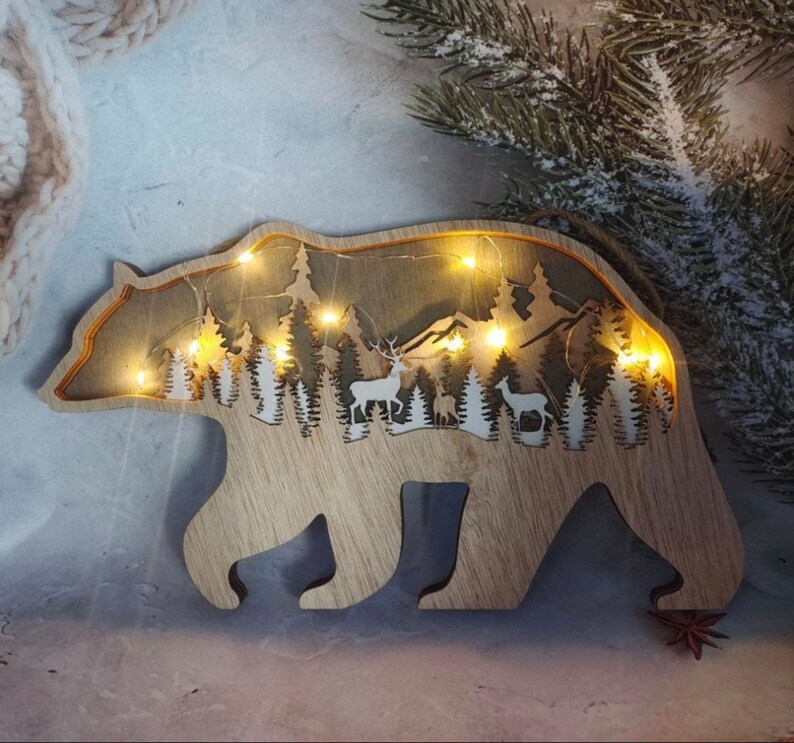 Rustic Bear Decor/farmhouse Decor Bear Statue/decorative Cabin Etsy