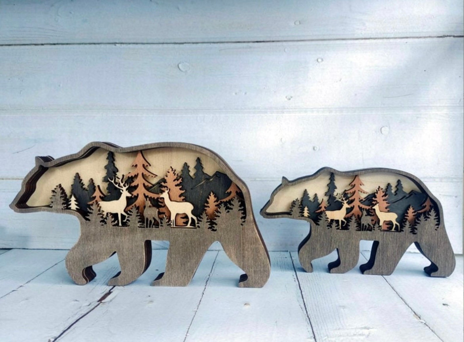 Rustic Bear Decor/farmhouse Decor Bear Statue/decorative Cabin Etsy