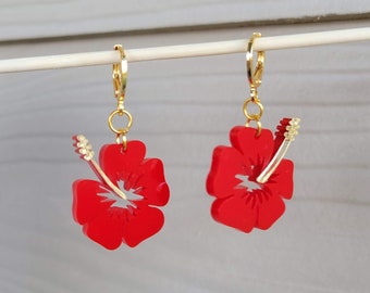 Hibiscus earrings sale