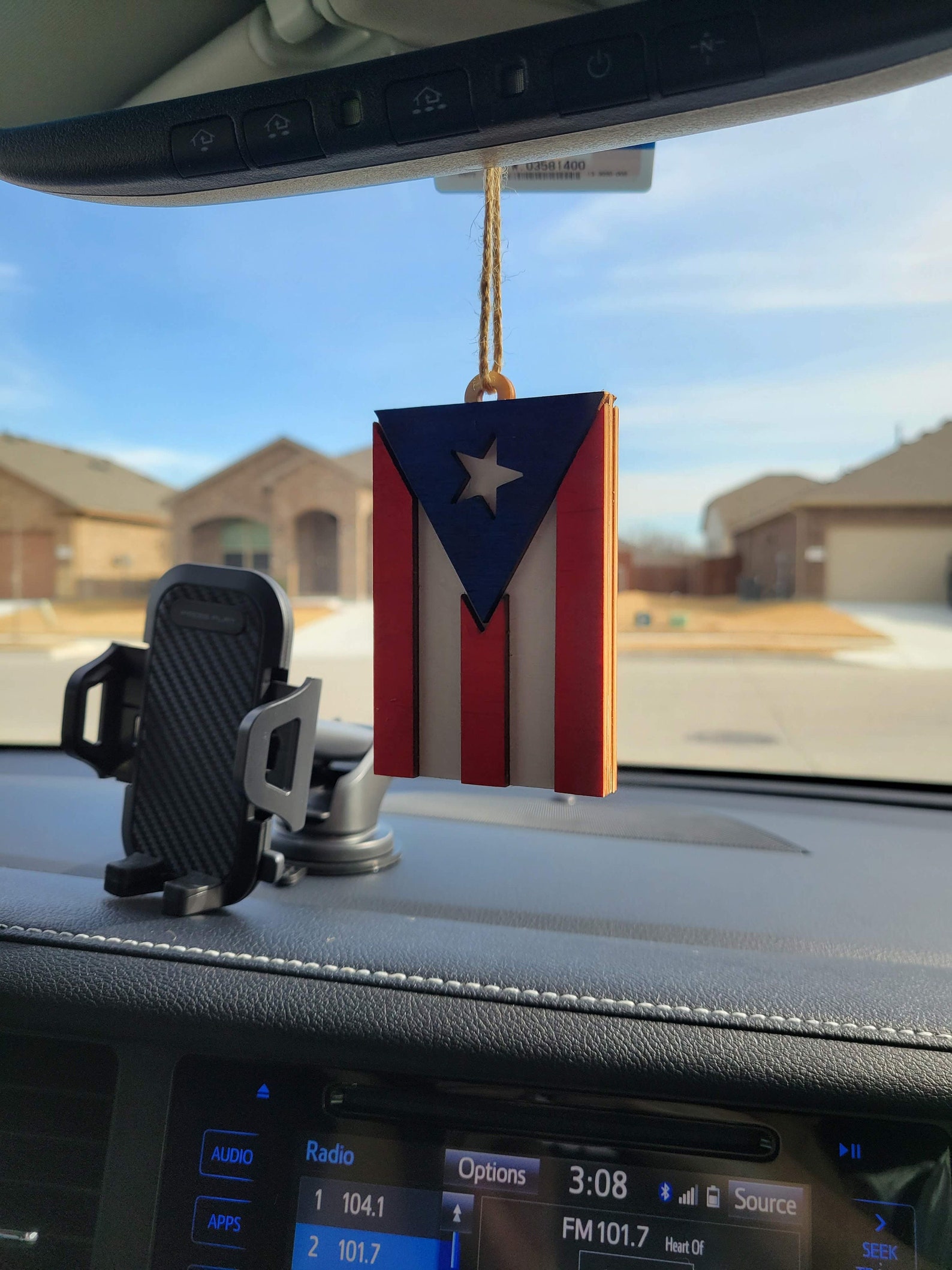 Puerto Rican Flag Rear View Mirror Accessory / Car Hanging Etsy