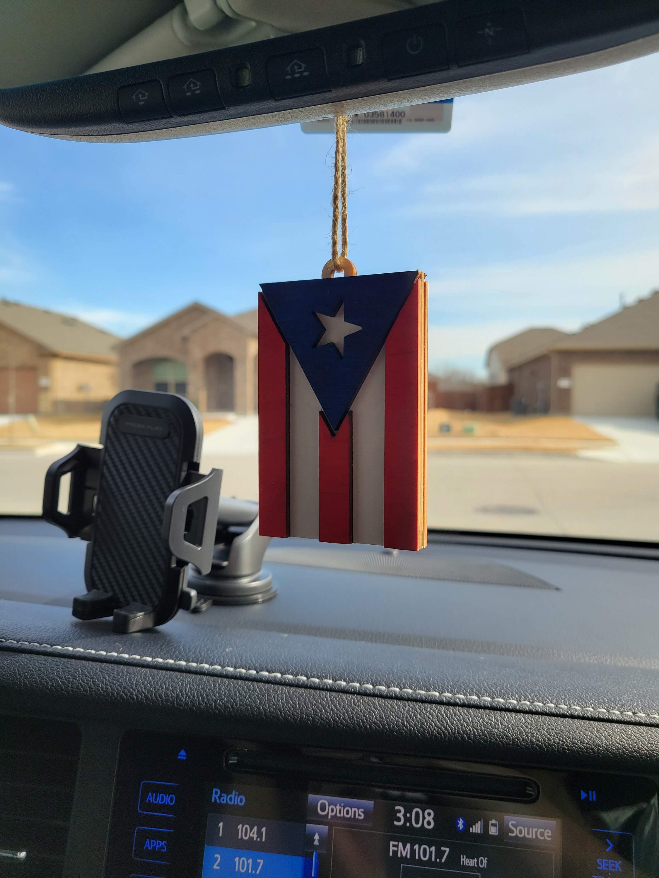 Puerto Rican Flag Rear View Mirror Accessory / Car Hanging Etsy
