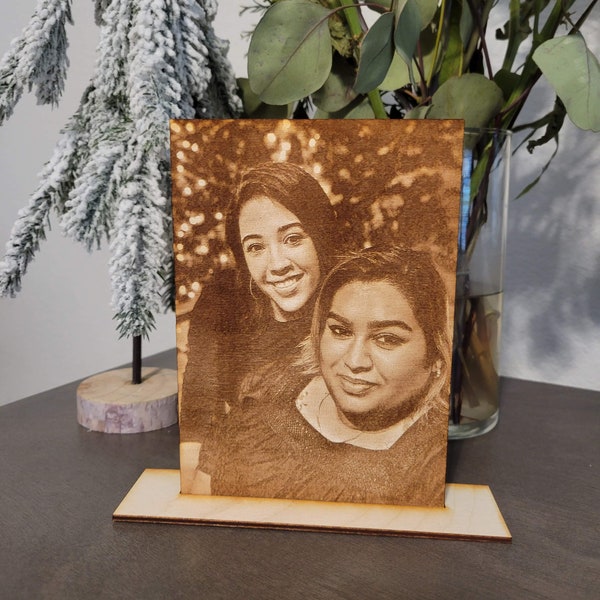 Photo Engraved Portrait /Wood Sign / Personalized Gift / Foto Grabado