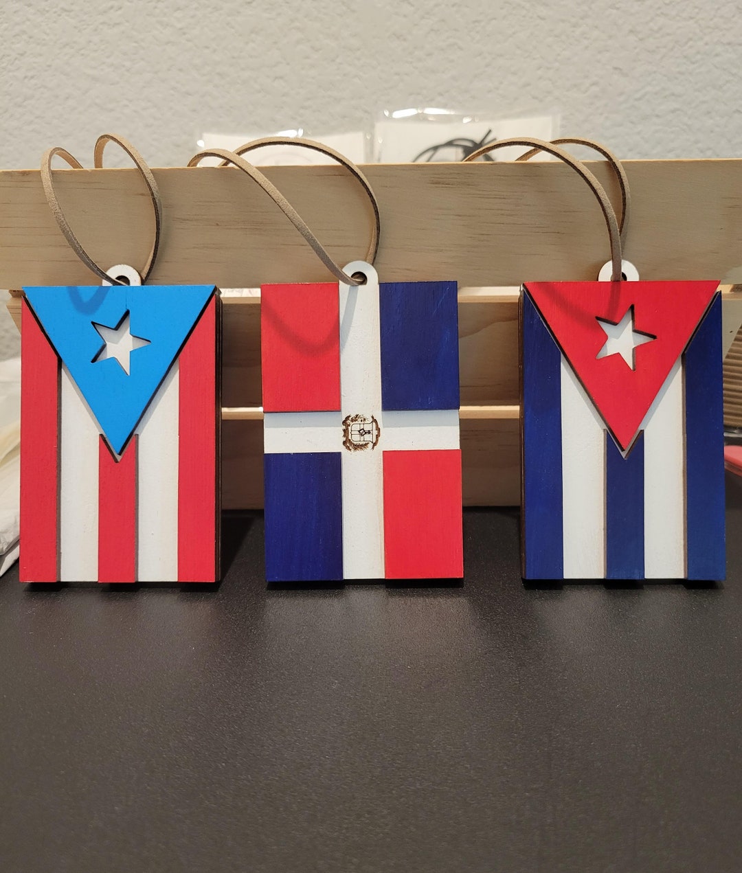 Custom Rear View Mirror Flag, Country Flags, Wooden Flag, Car Charms, Rear View Mirror