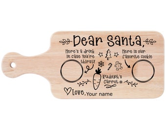 Weihnachten Dear Santa Tablett, Lasergravur, personalisiert, Charcuterie-Brett, Weihnachtstablett, Santa Tray